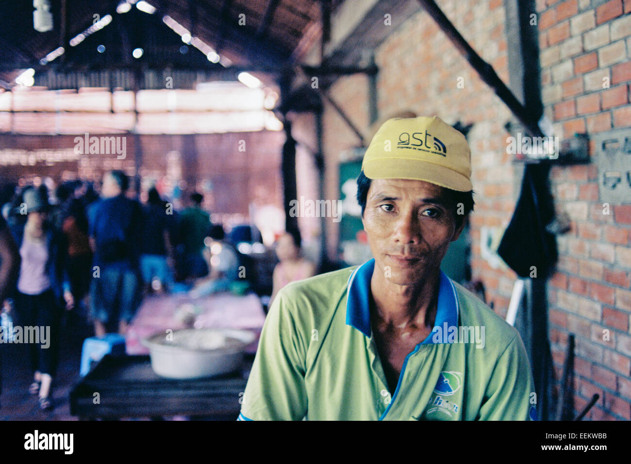 Portrait de vendeur de rue vietnamiens Banque D'Images