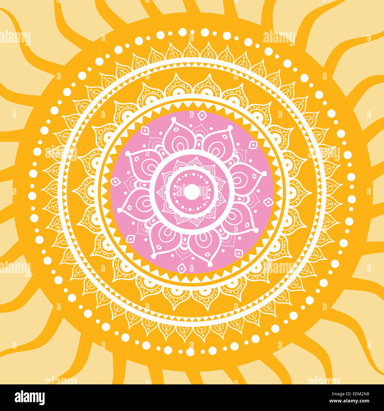 Mandala. Modèle Sun. Banque D'Images