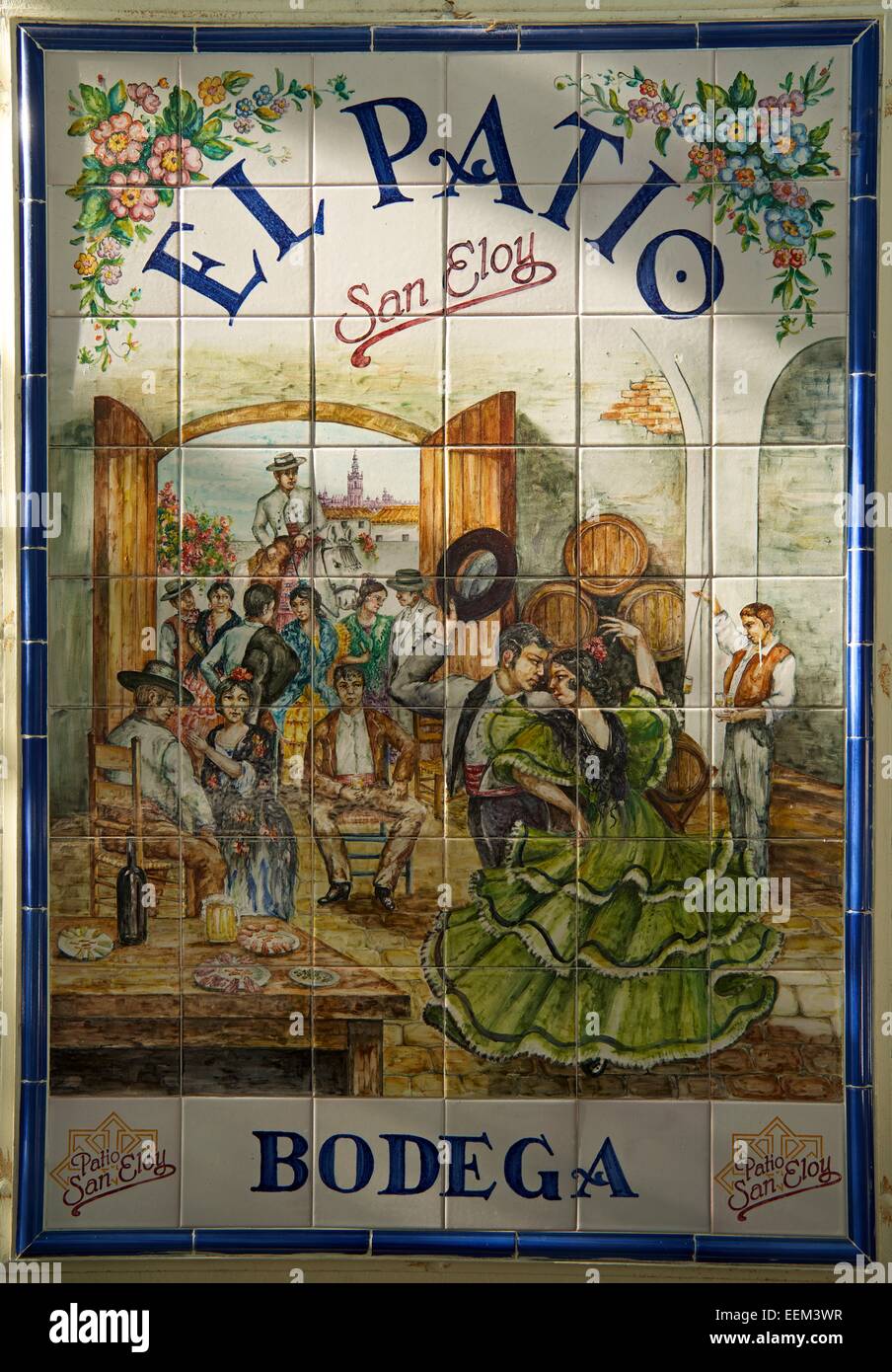 Azulejos, tuile murale, Séville, Andalousie, Espagne Banque D'Images