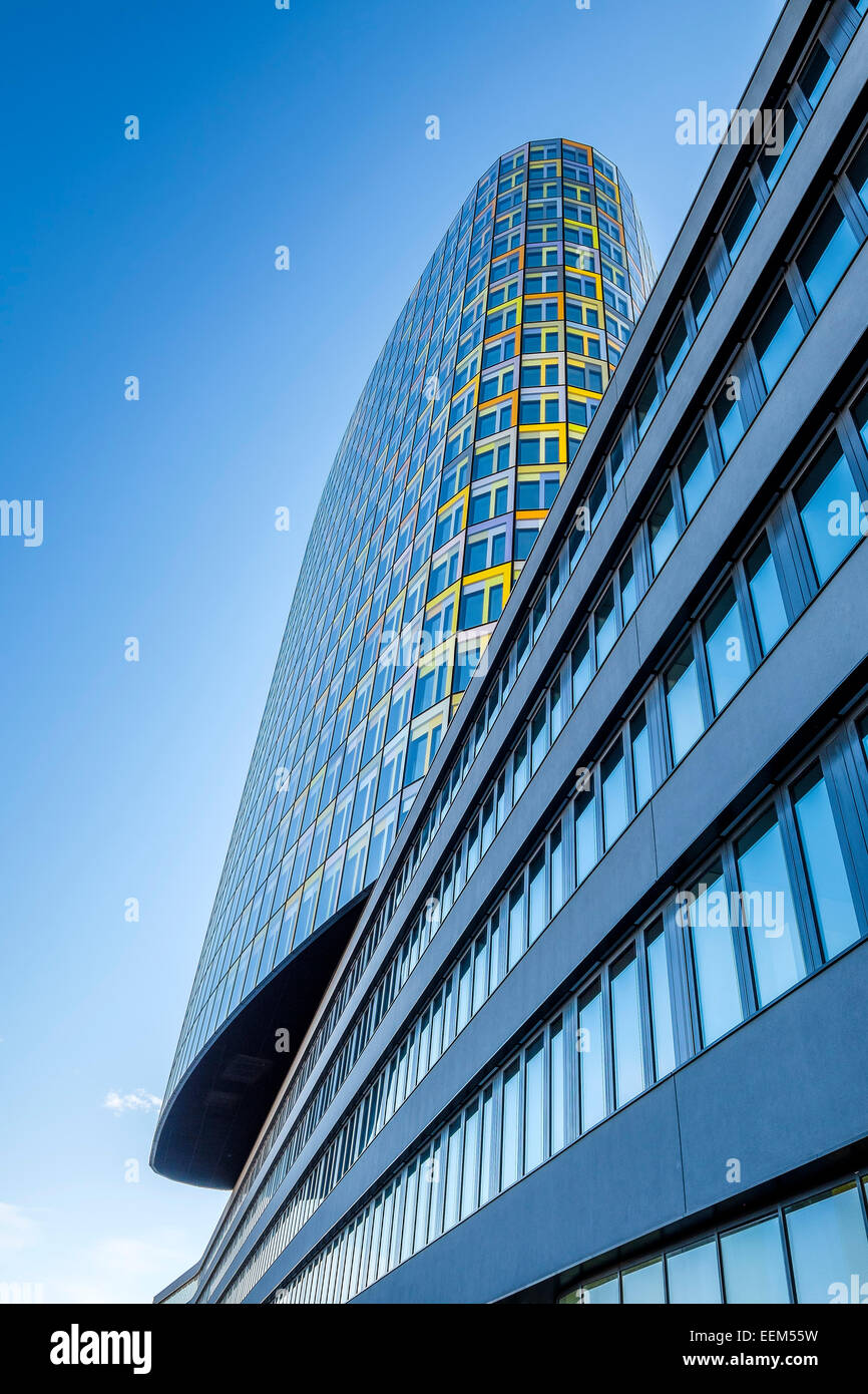 Siège de l'ADAC, le Club automobile allemand, architectes Sauerbruch Hutton, Munich, Haute-Bavière, Bavière, Allemagne Banque D'Images