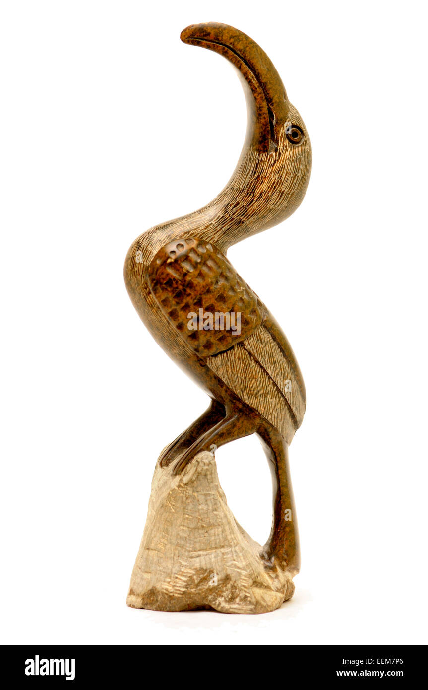 En stéatite sculpté africain figure d'un oiseau (Zambie) ; 1990) Banque D'Images