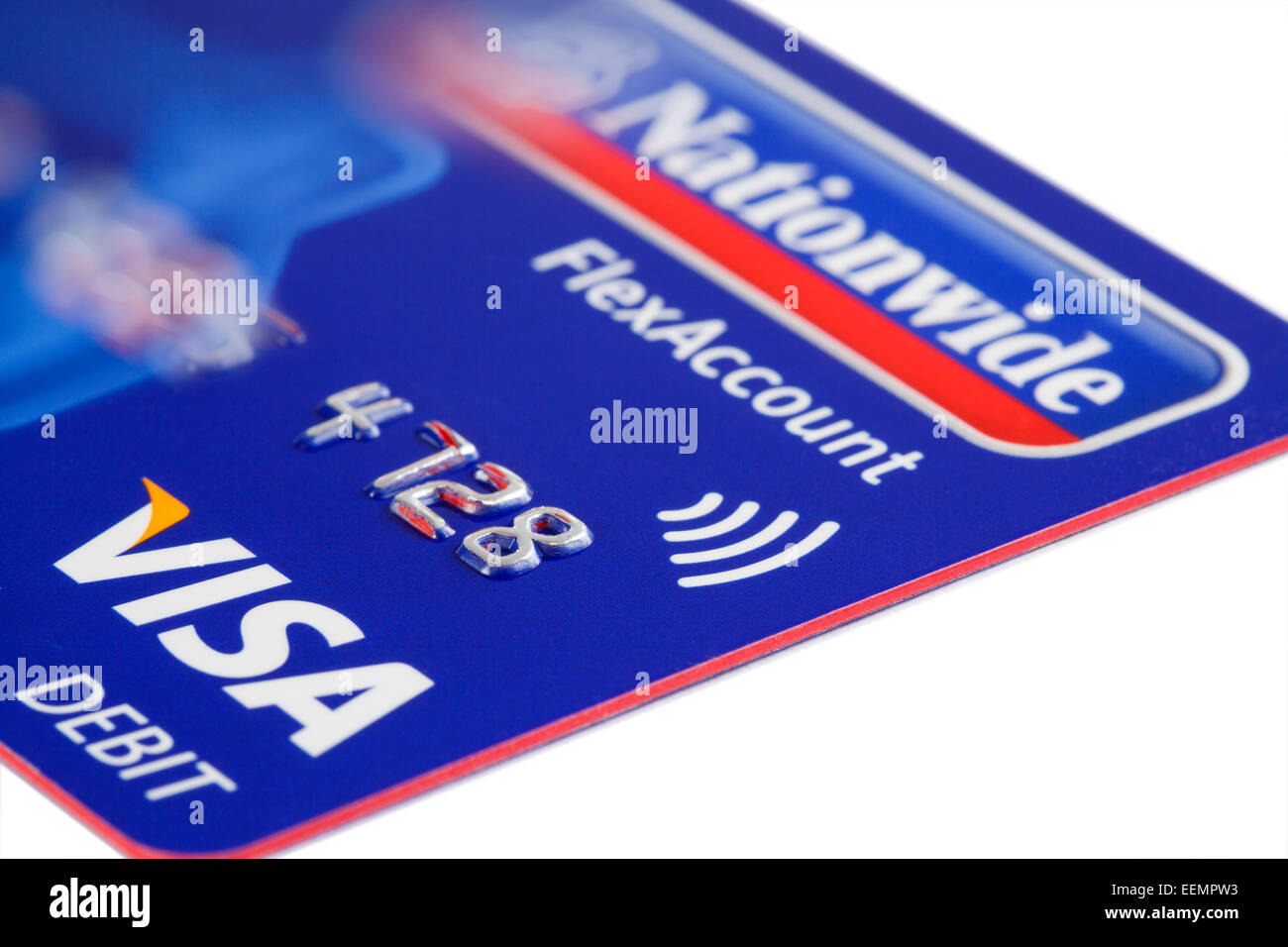 Question Royaume-uni carte de débit Visa paywave en utilisant la  technologie de paiement sans contact à partir de la banque nationale sur un  fond blanc. En Angleterre, Royaume-Uni, Angleterre Photo Stock -