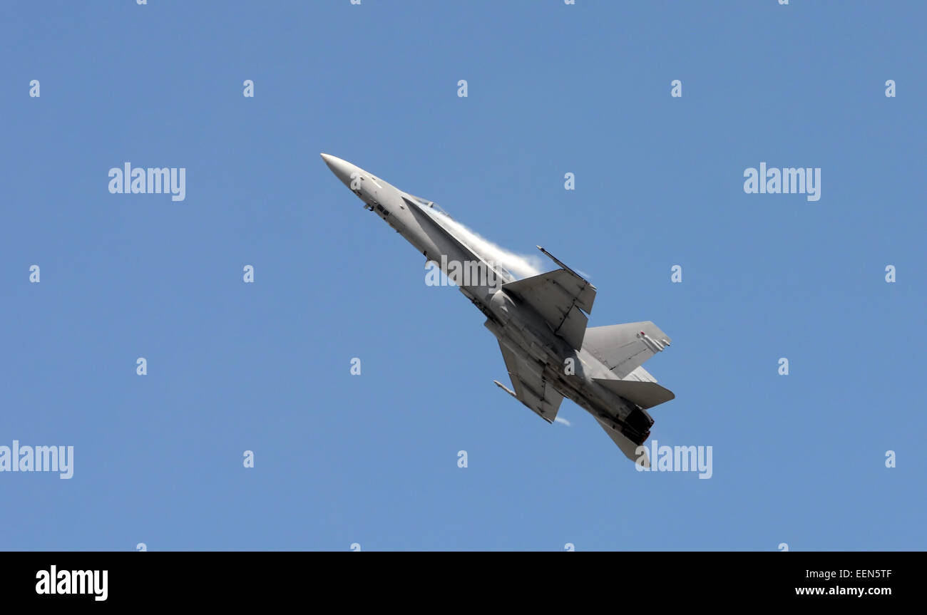 Jetfighter marine moderne à la ligne à grande vitesse F/A-18 Hornet Banque D'Images