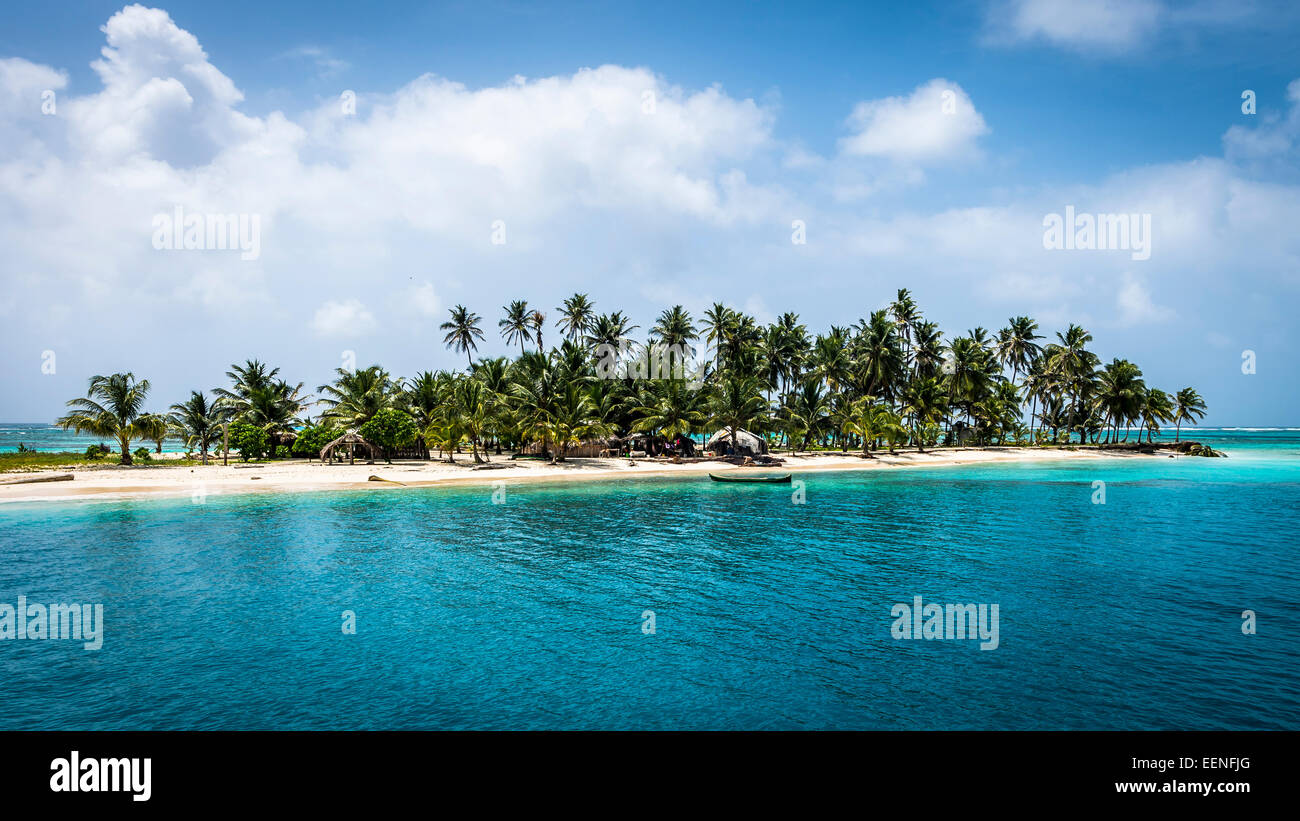 L'une des 365 îles San Blas, Panama, Juillet 2014 Banque D'Images