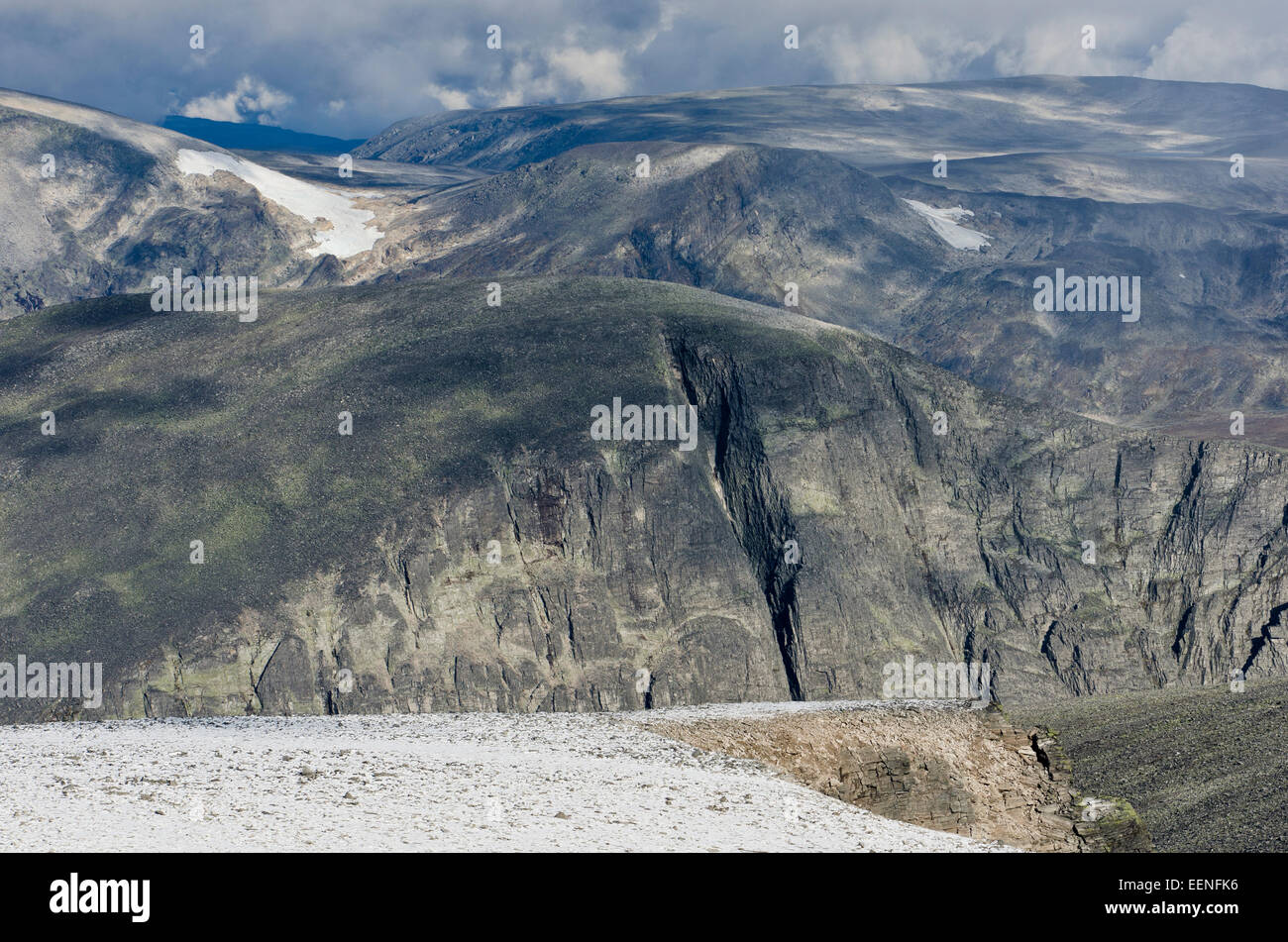 Blick vom Berg Storstyggesvanatinden ueber den Nationalpark Dovrefjell-Sunndalsfjella, Oppland Fylke, Norwegen, Septembre Banque D'Images
