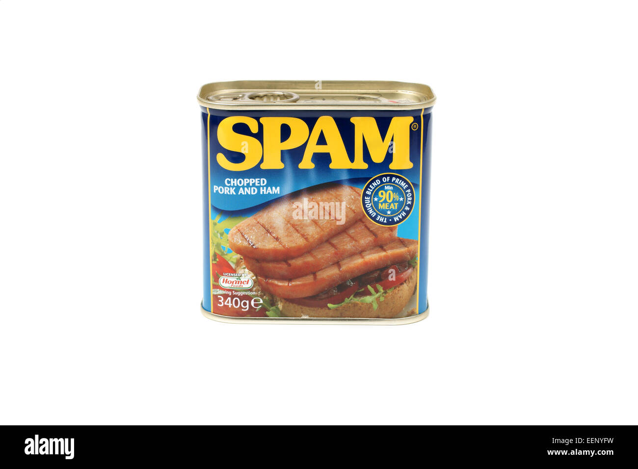 Une marque de Spam précuits en conserve de porc haché avec du jambon introduit en 1937 par la société Hormel Foods Banque D'Images