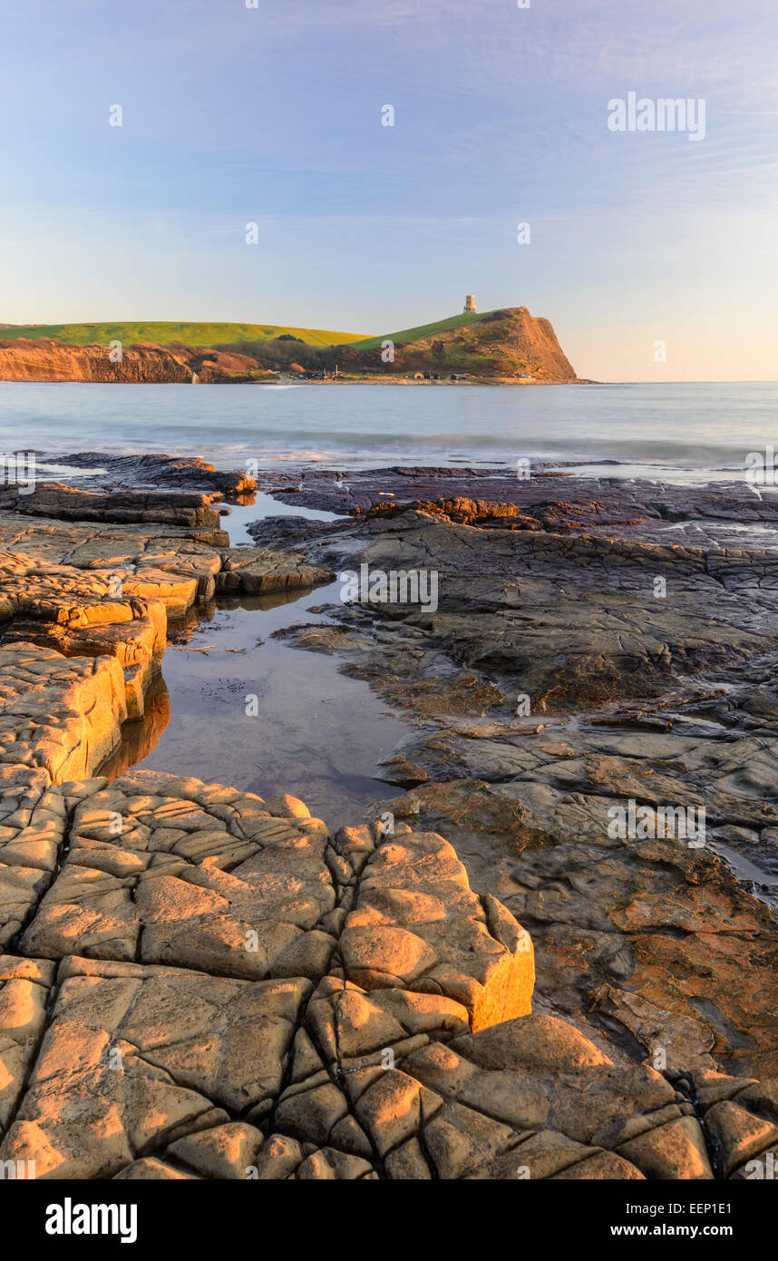 Une vue de la baie de Kimmeridge. Banque D'Images