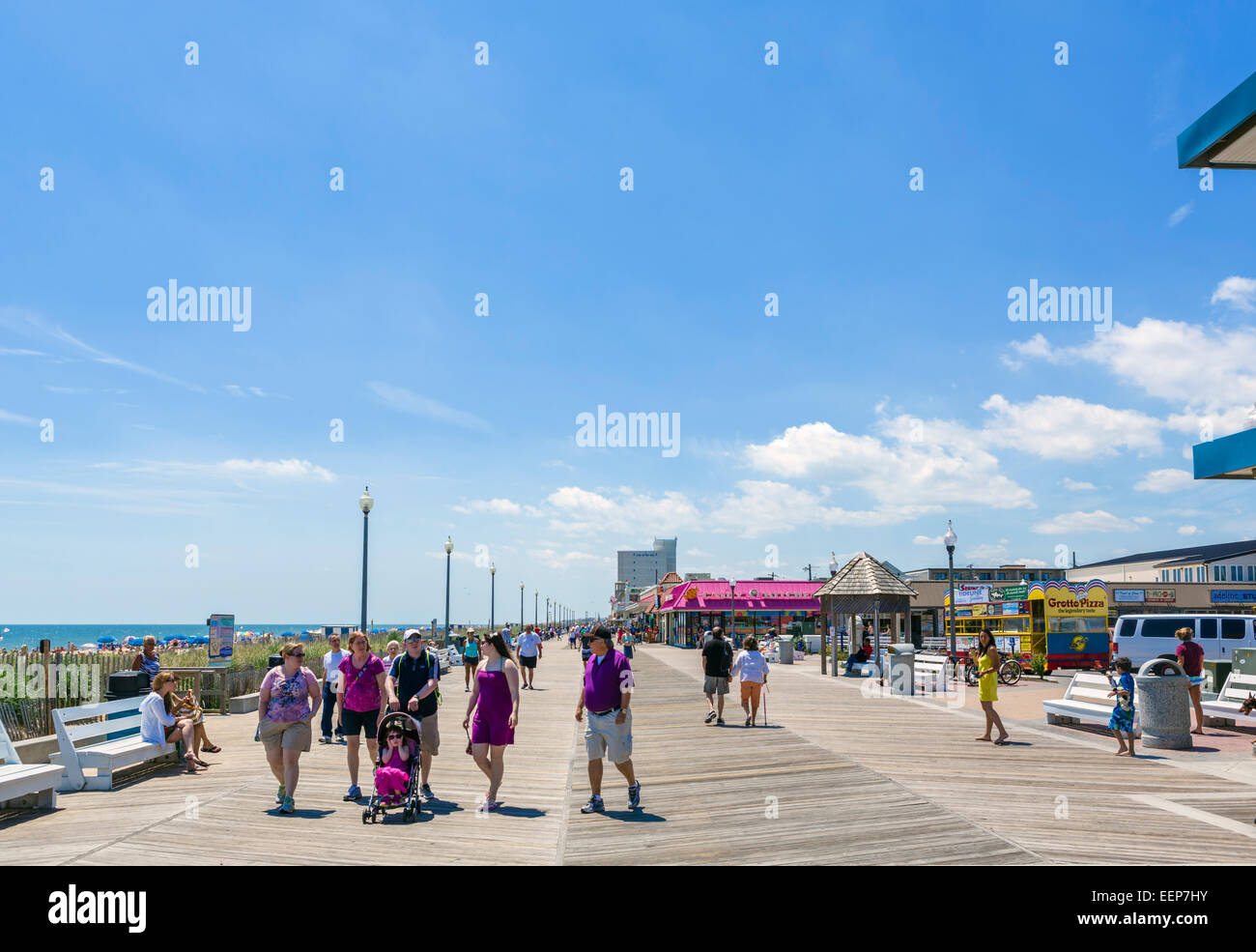 La promenade à Rehoboth Beach, comté du Sussex, dans le Delaware, Etats-Unis Banque D'Images