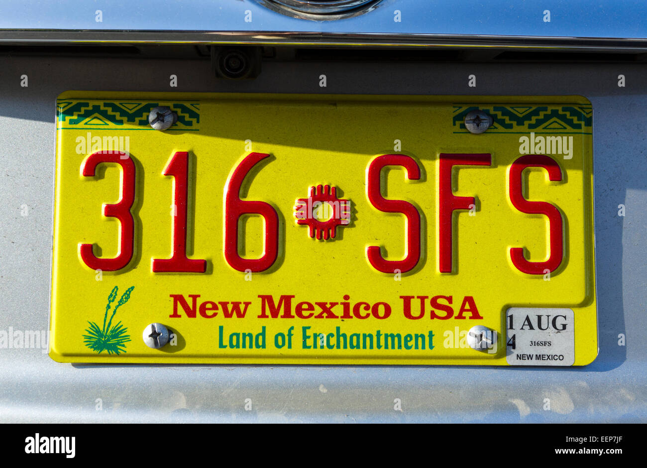 Nouveau Mexique, USA de la plaque d'immatriculation Photo Stock Alamy