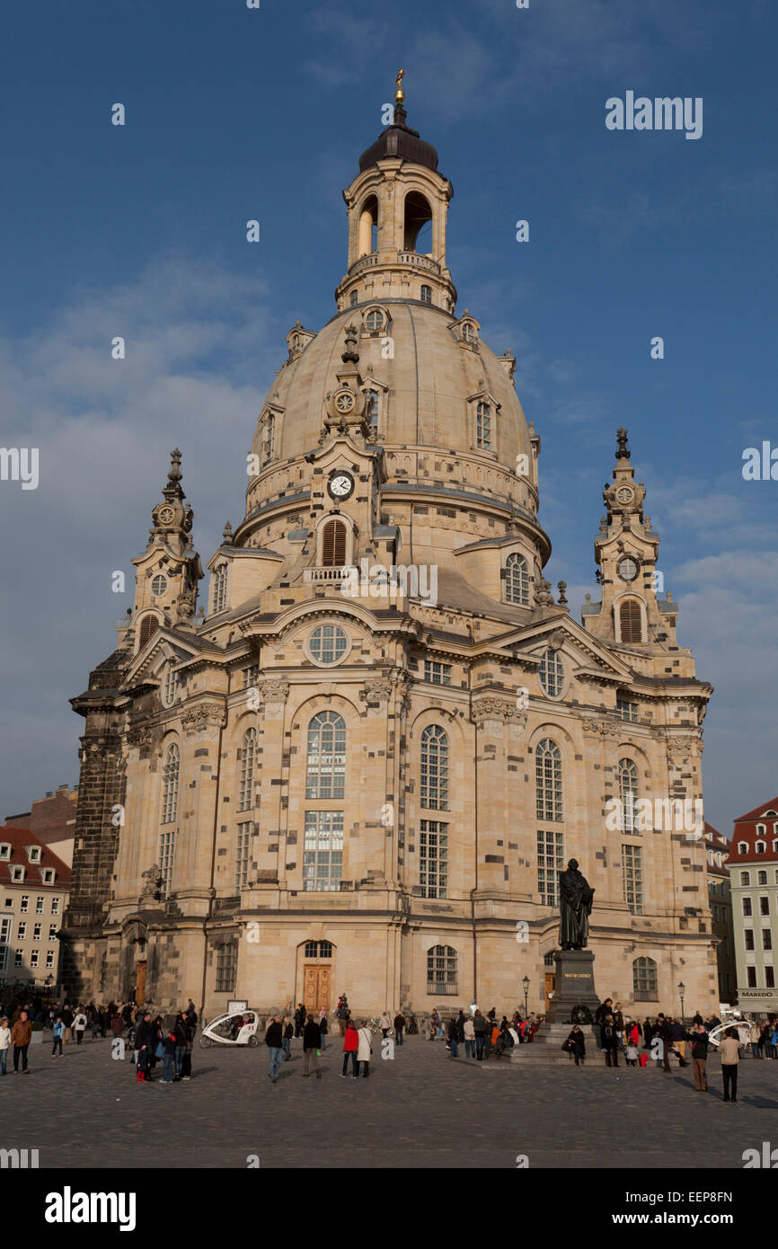 Allemagne Dresde Frauenkirche Banque D'Images