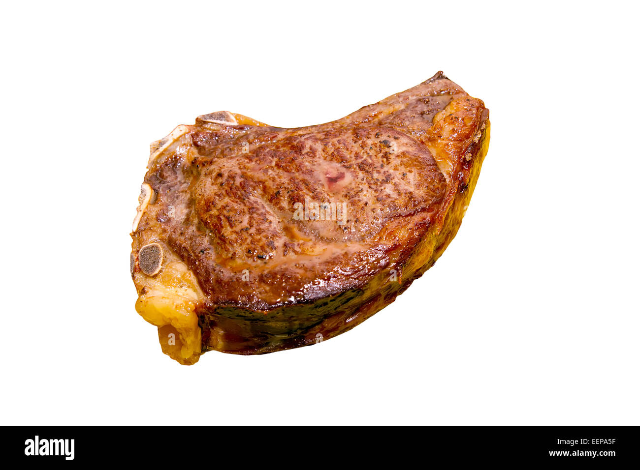 Steak sur blanc Banque D'Images