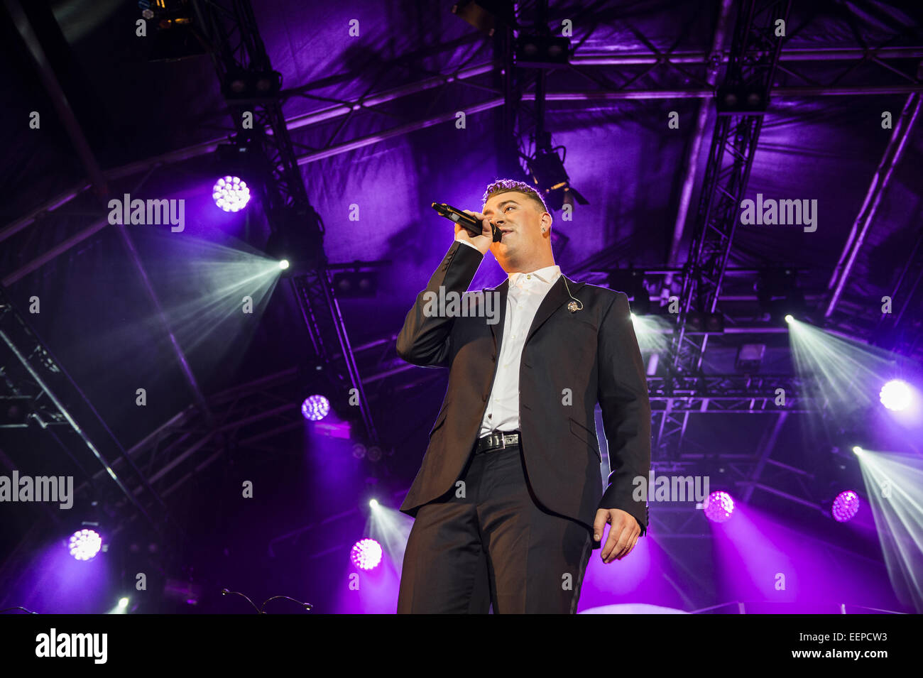 Sam Smith effectue à la Somerset House comprennent une série d'été : Sam Smith Où : London, Royaume-Uni Quand : 18 Oct 2014 Banque D'Images