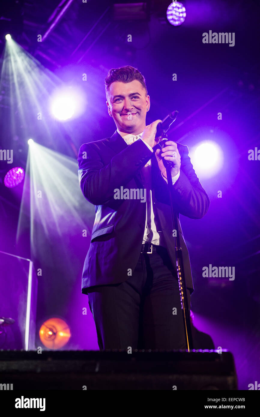 Sam Smith effectue à la Somerset House comprennent une série d'été : Sam Smith Où : London, Royaume-Uni Quand : 18 Oct 2014 Banque D'Images