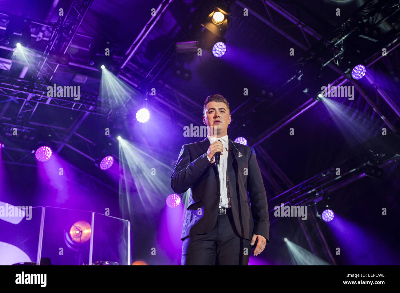 Sam Smith effectue à la Somerset House comprennent une série d'été : Sam Smith Où : London, Royaume-Uni Quand : 18 Oct 2014 Banque D'Images