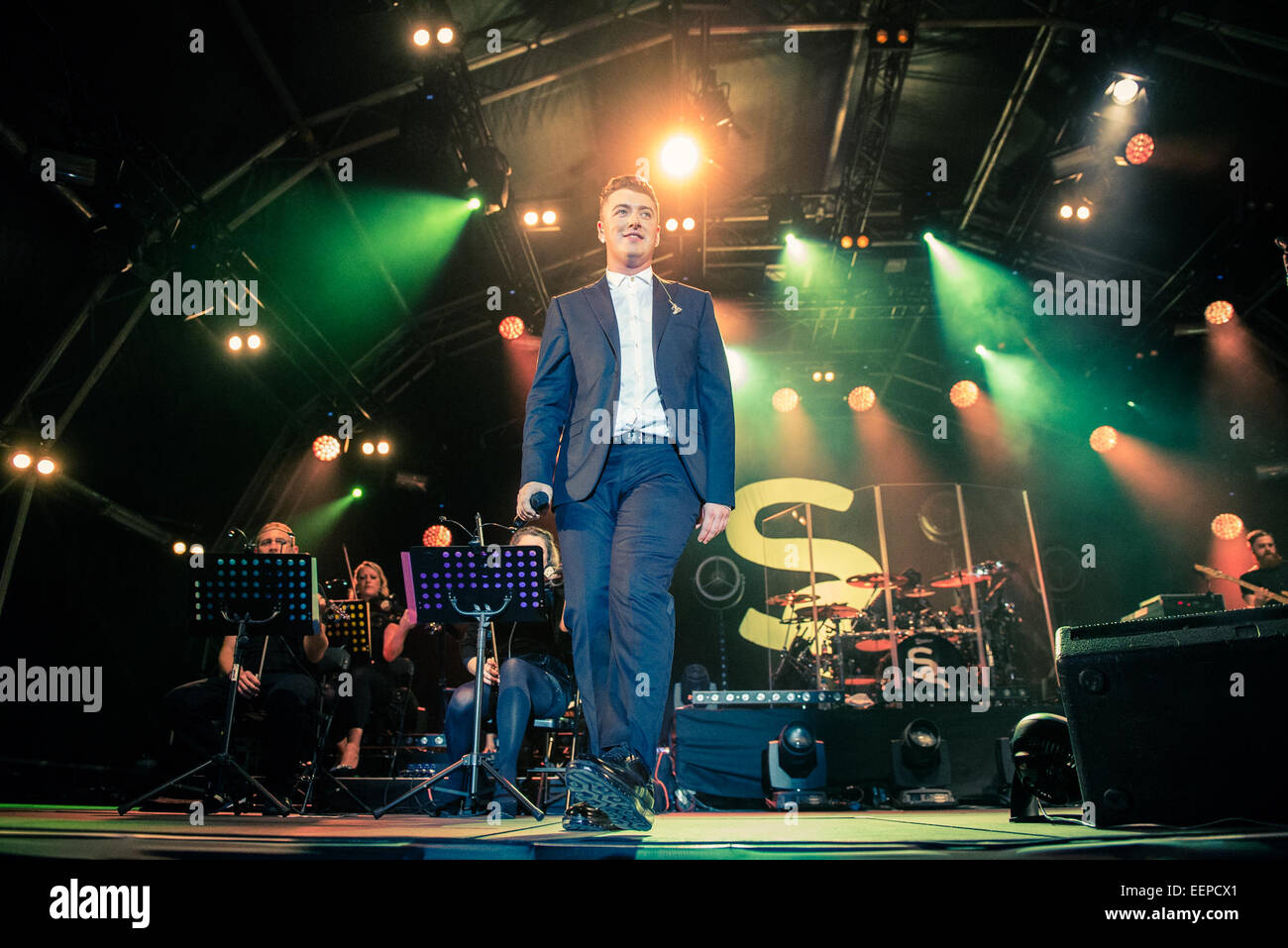 Sam Smith effectue à la Somerset House comprennent une série d'été : Sam Smith Où : London, Royaume-Uni Quand : 18 Oct 2014 Banque D'Images