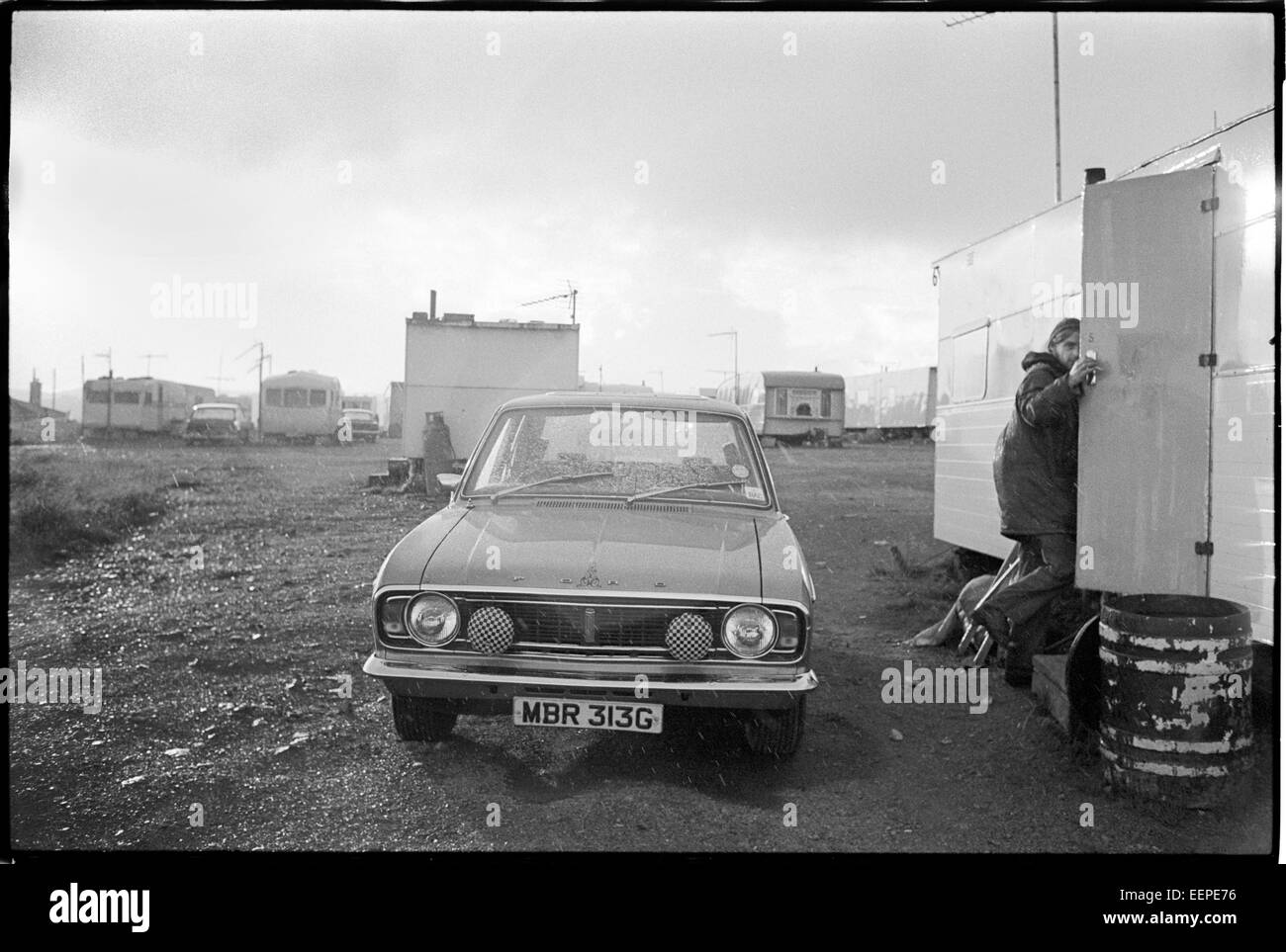 Caravan Park en Hillswick Banque D'Images