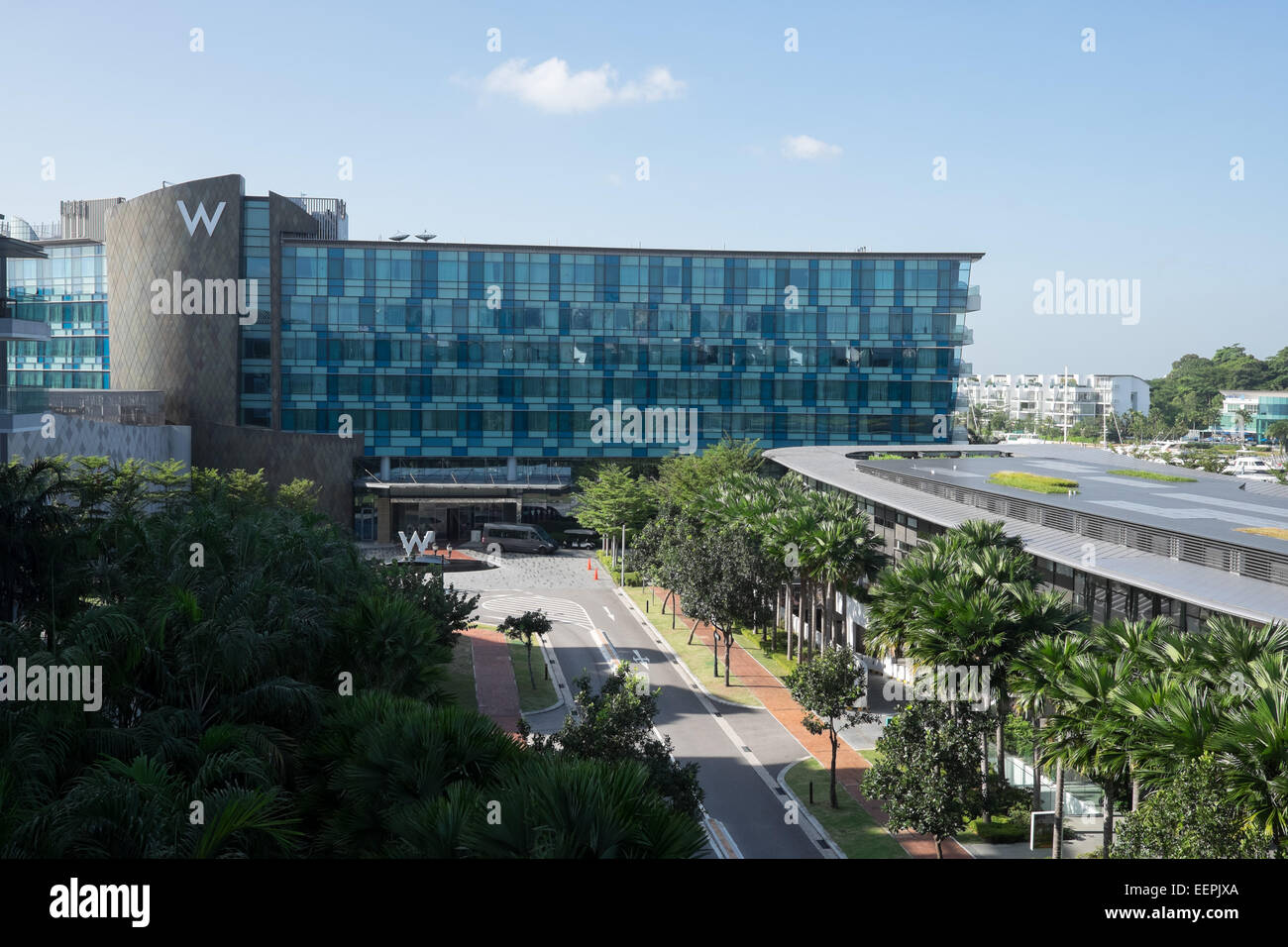 Hôtel W, l'île de Sentosa, Singapour. Banque D'Images