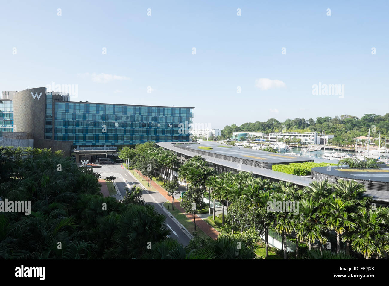 Hôtel W, l'île de Sentosa, Singapour. Banque D'Images