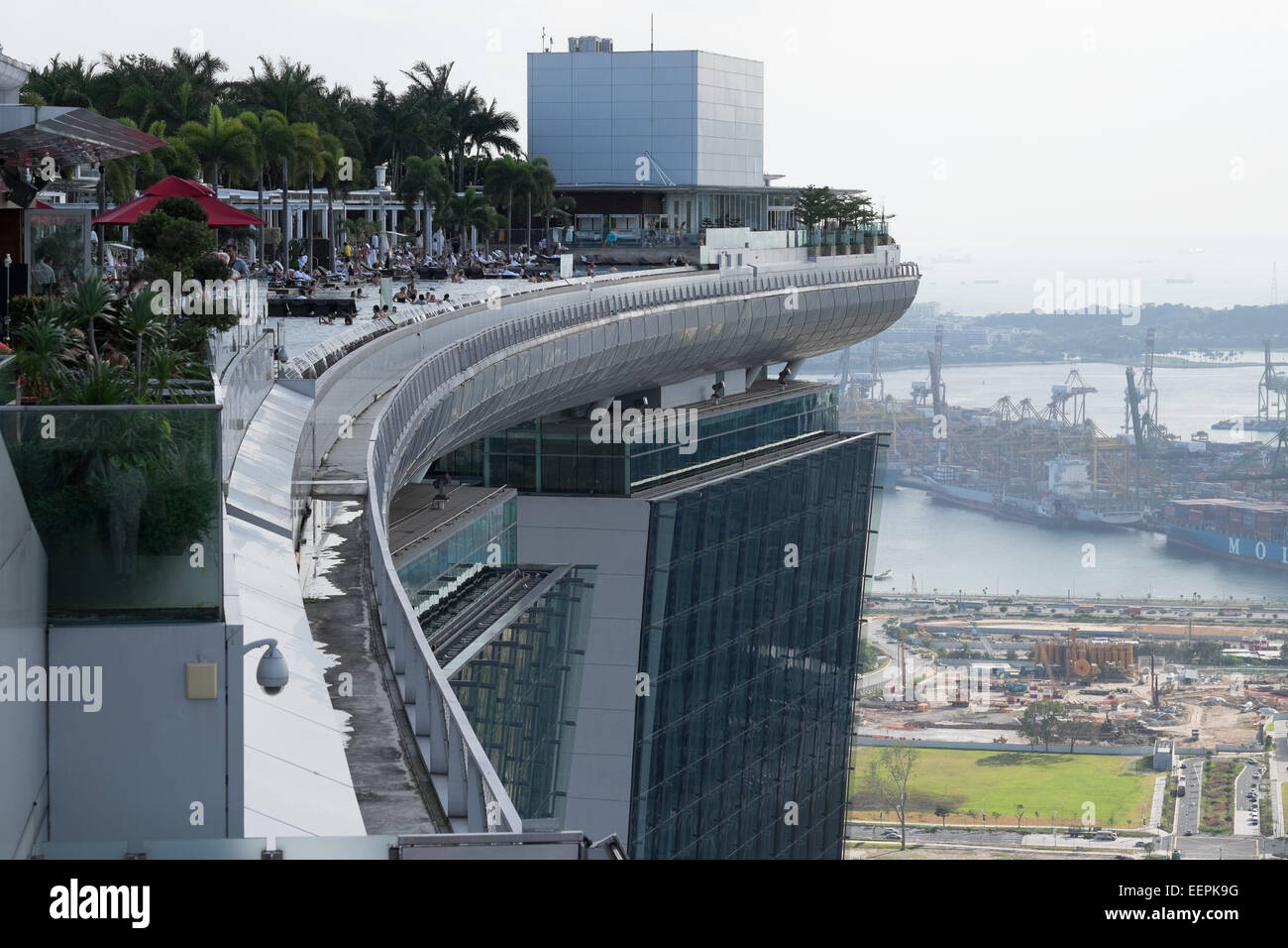 Marina Bay Sands Hotel and Casino Sky Park vue sur le toit. Banque D'Images