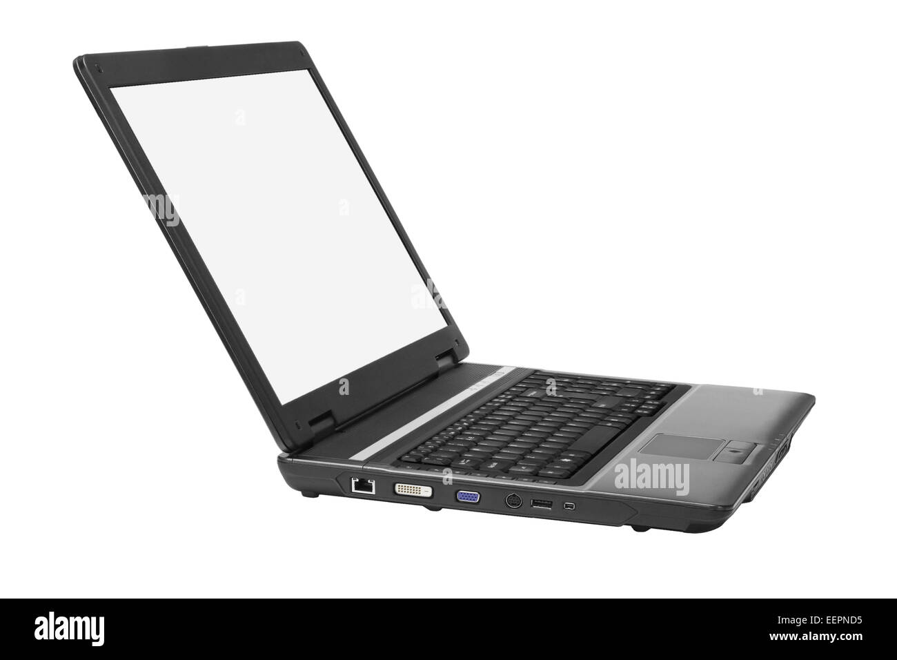 Ordinateur portable écran vide sur fond blanc Banque D'Images