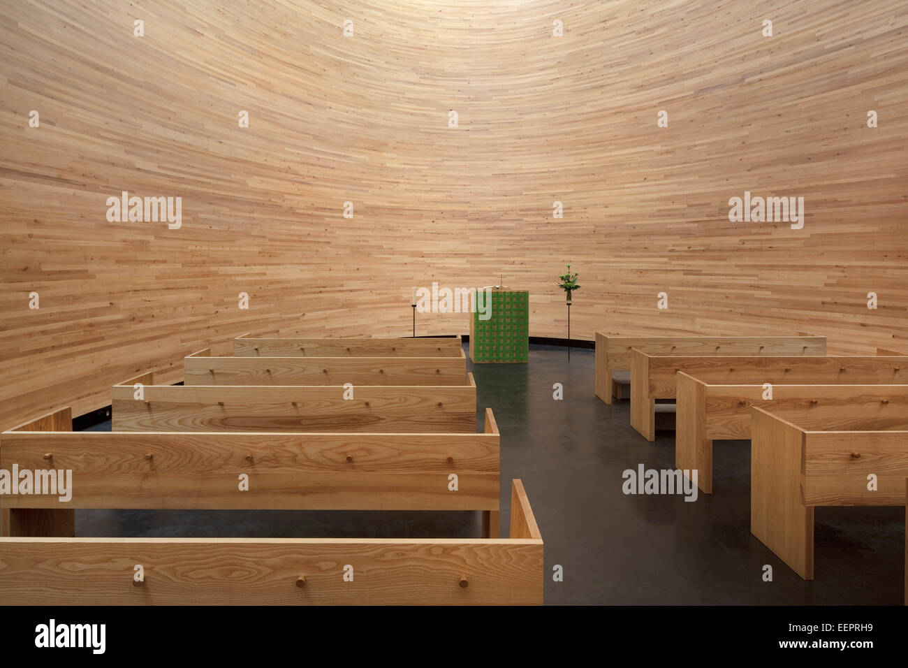 Chapelle de Silence Kamppi, Helsinki, Finlande. Architecte : Arkkitehtitoimisto K2S, 2012. Banque D'Images