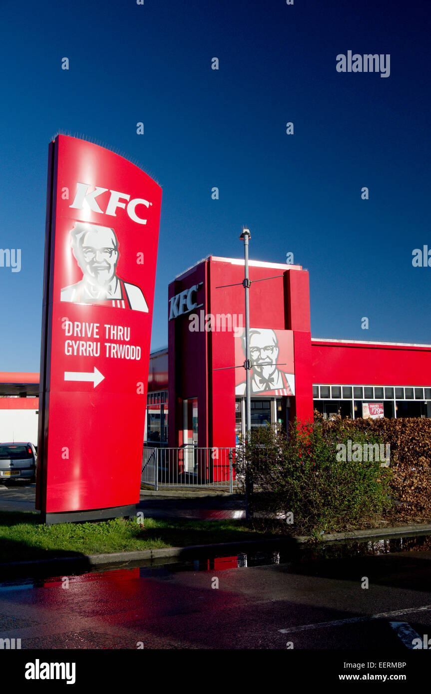 Fast food KFC, Cardiff, Pays de Galles. Banque D'Images