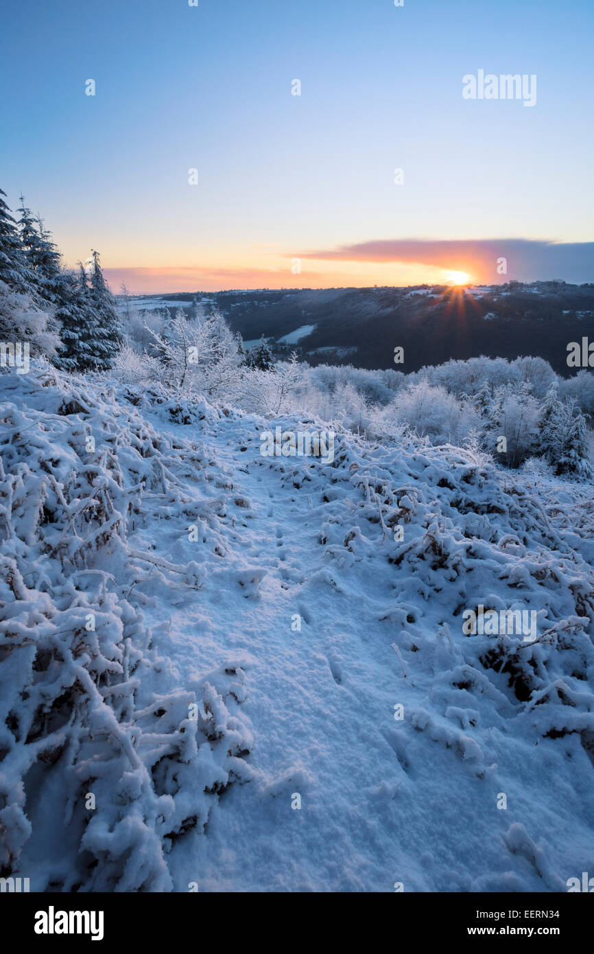 Wye Valley neige. Banque D'Images