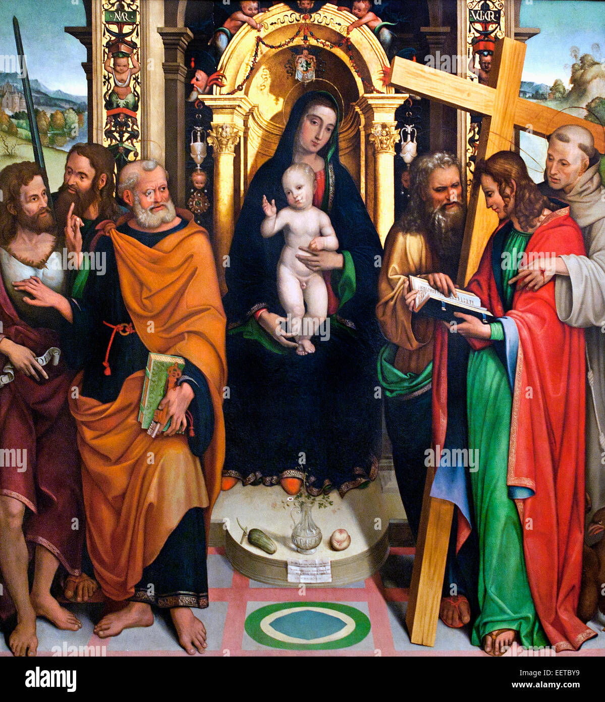 La Madone et l'enfant avec les Saints 1513 Agostino Marti (1485 - 1537) Italie Italien Banque D'Images