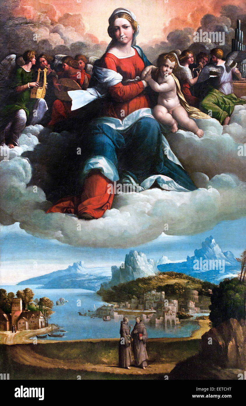 Madonna avec l'enfant en gloire et Saints (1530) Garofalo - Benvenuto Tisi (ou l'Il Garofalo) (1481 - 1559 Italie Italien Banque D'Images