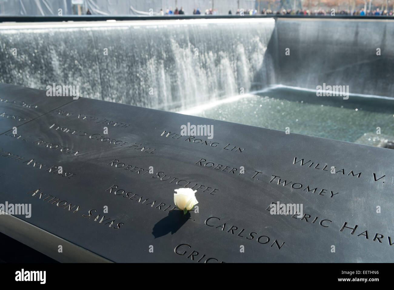 World Trade Center memorial fontaines, New York City, New York, États-Unis d'Amérique Banque D'Images