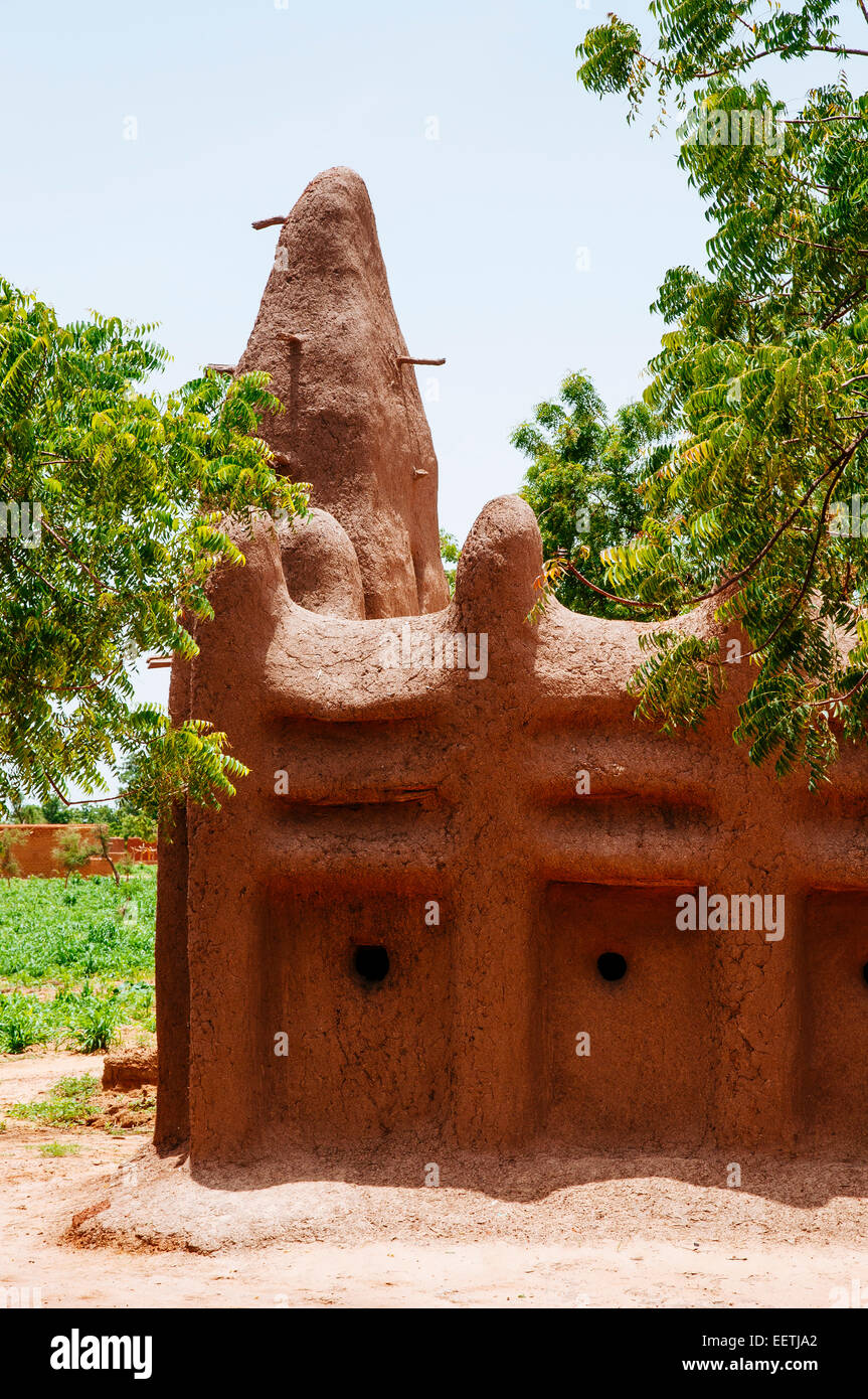 Mosquée d'Adobe, le Burkina Faso. Banque D'Images