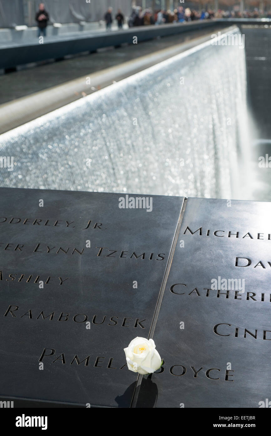 World Trade Center memorial fontaines, New York City, New York, États-Unis d'Amérique Banque D'Images