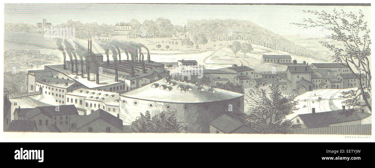 LOSSING(1876) p284 BARDEN IRON WORKS, Troy, New York (1) Banque D'Images