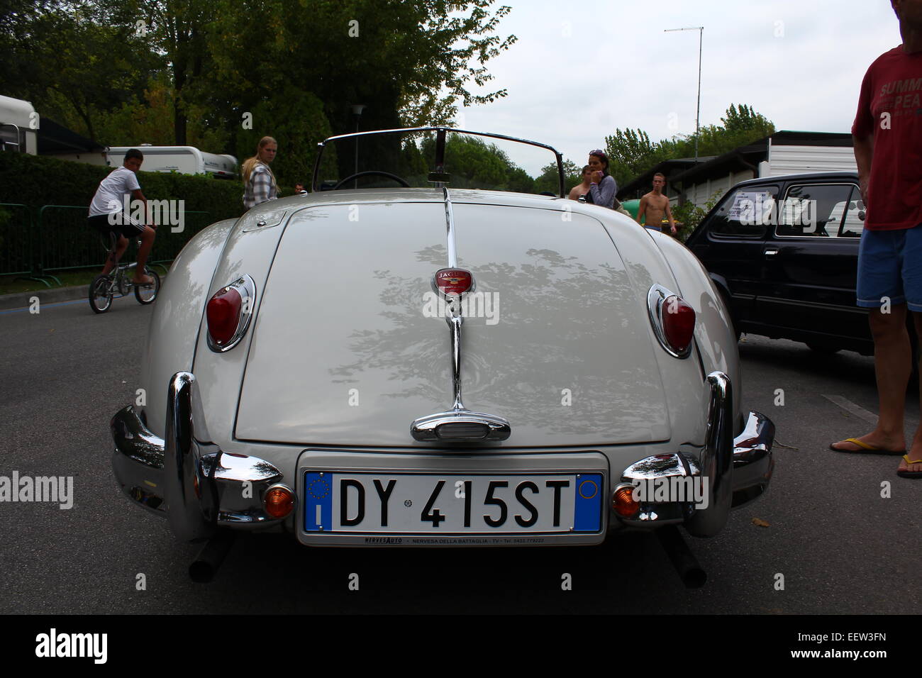 Jaguar XK140 sur un configurateur dans Cavallino Treporti, Italie Banque D'Images