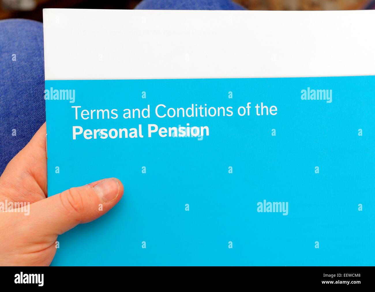 Termes et conditions de la pension personnelle d'adresses Banque D'Images