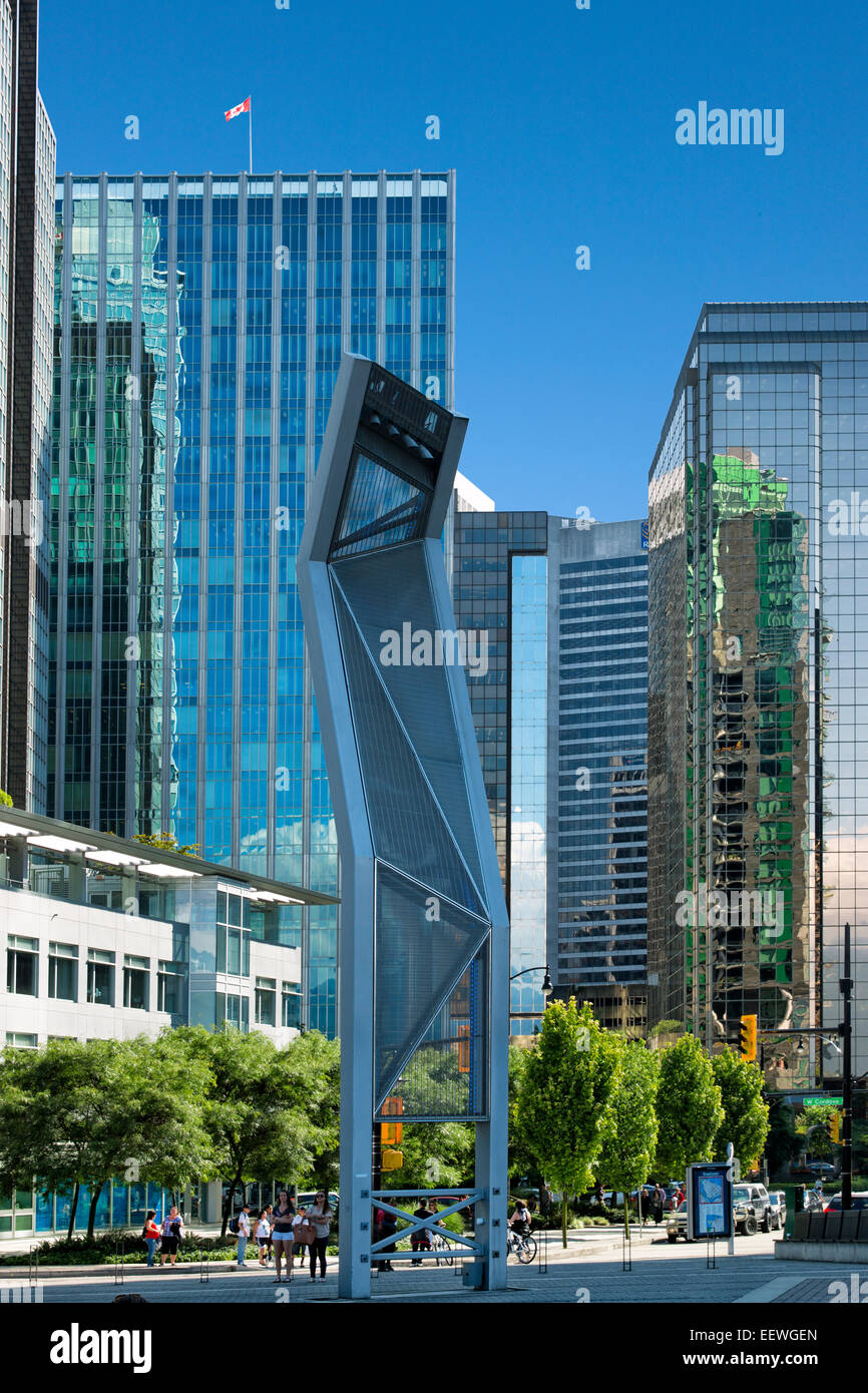 Sculpture à Burrard Street dans le centre-ville Banque D'Images