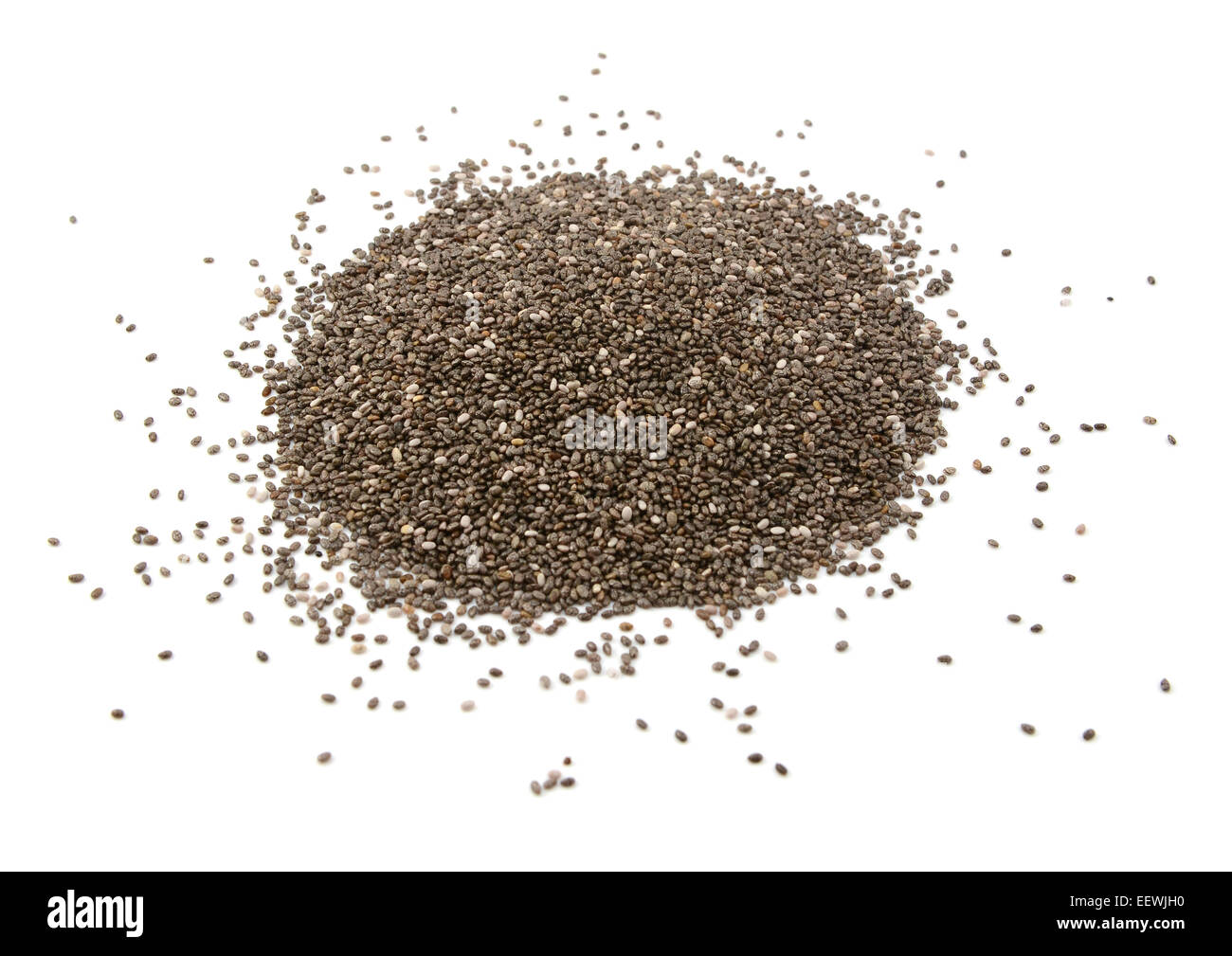Les graines de Chia, isolé sur fond blanc Banque D'Images