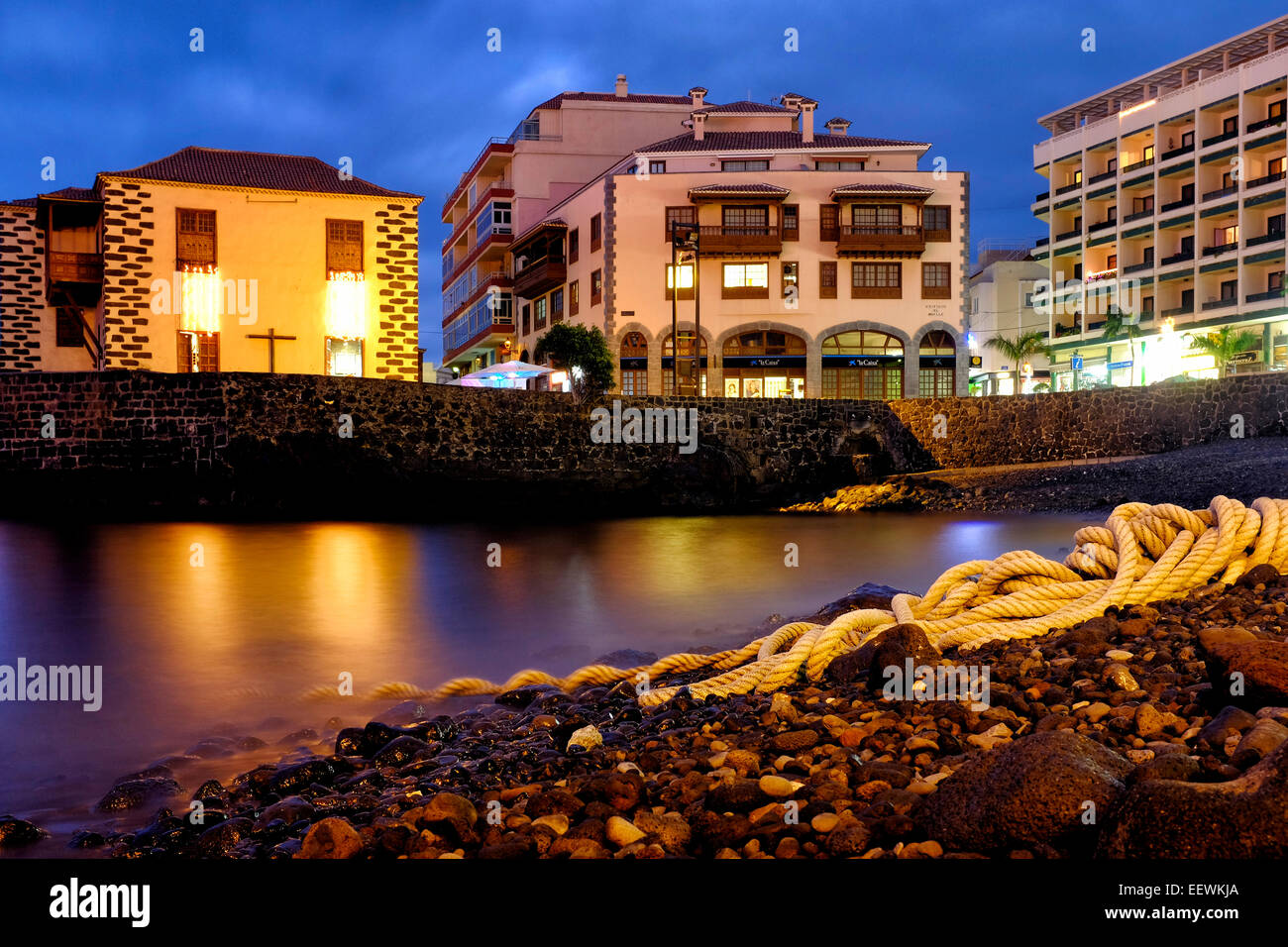 Vue sur l'Embarcadero de El Penitente, Puerto de la Cruz, Tenerife, Iles Canaries, Espagne Banque D'Images
