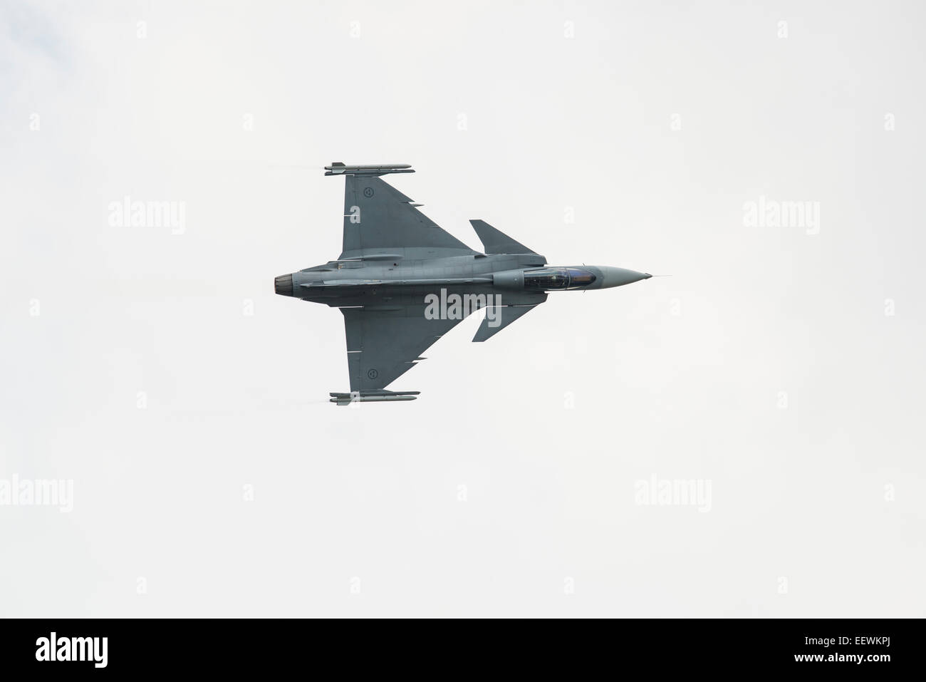 Saab Gripen JAS39C un avion de chasse de l'Armée de l'air suédoise F7 Affiche l'escadron à Fairford au cours de la 2014 RIAT Banque D'Images