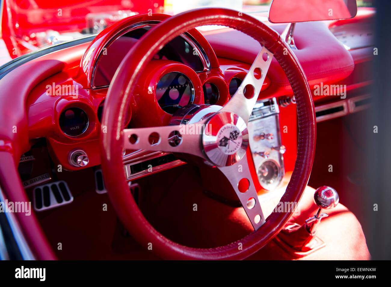 Chevrolet Corvette 1962 Détail de bord Banque D'Images