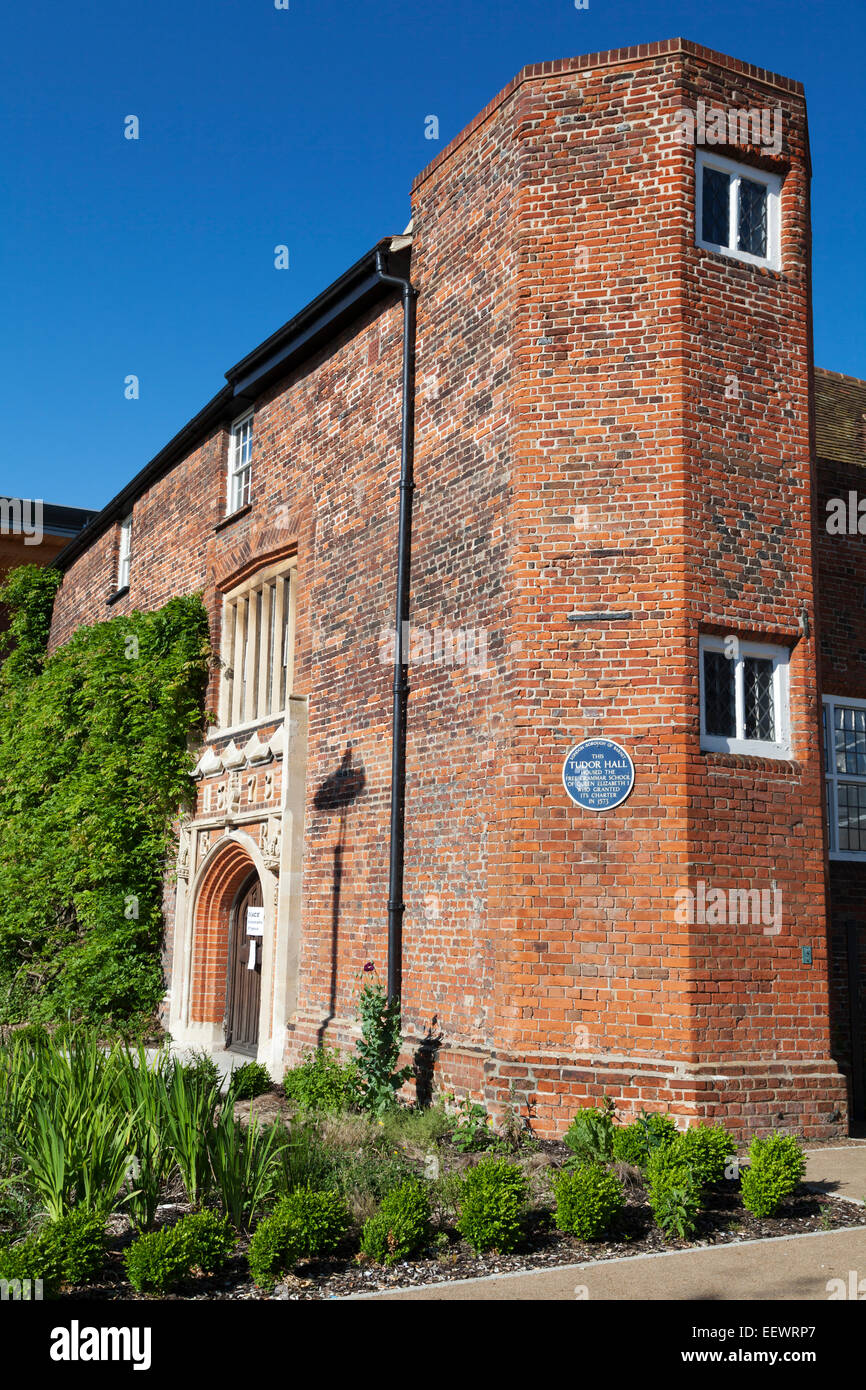Royaume-uni, Barnet Salle Tudor, qui abritait l'école de grammaire de la Reine Elizabeth I. Banque D'Images