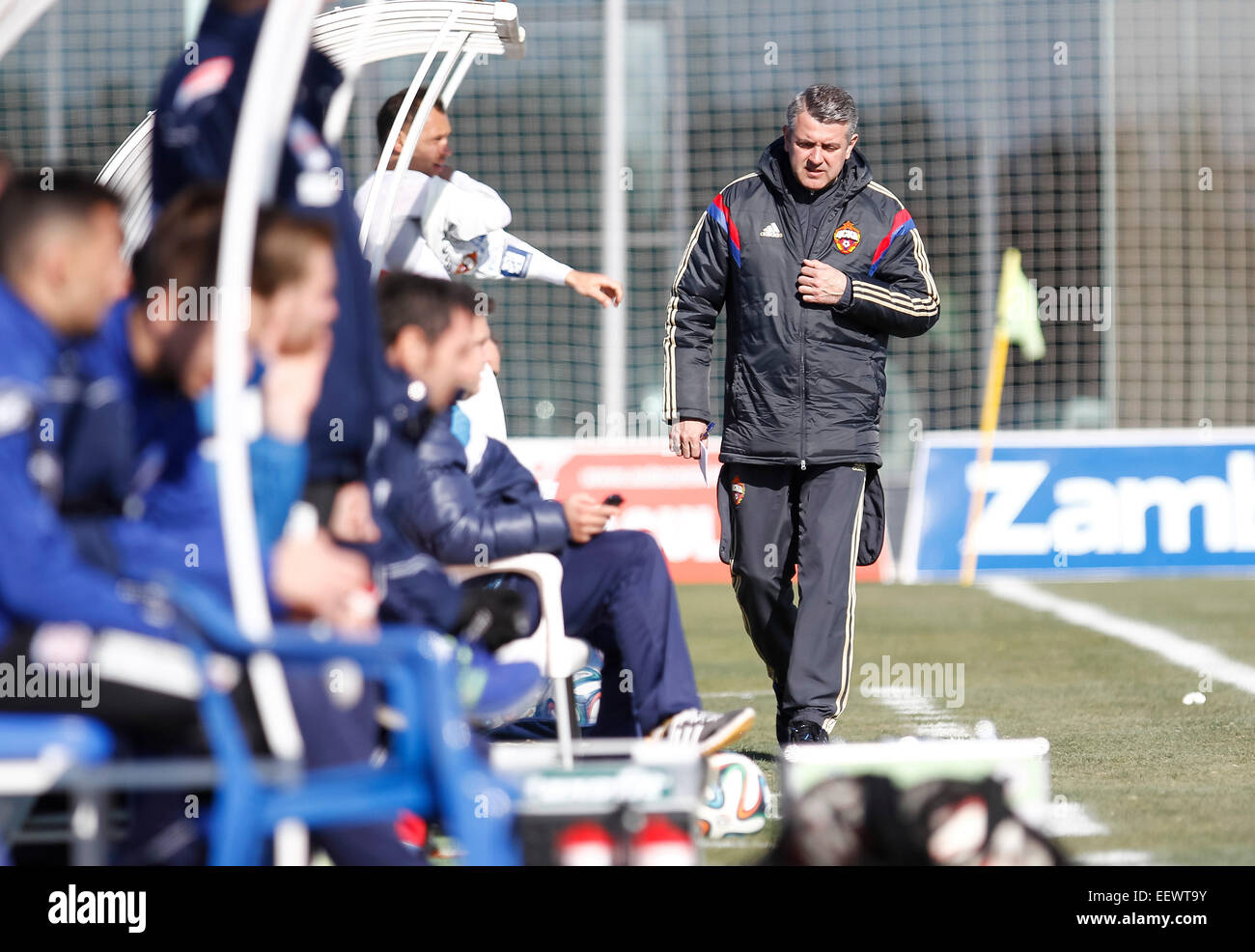 San Pedro del Pinatar, Espagne. 22 janvier 2015. Match de football amical entre FSV Frankfurt vs CSKA Moscou dans le centre sportif Pinatar Arena Credit: ABEL F. ROS/Alamy Live News Banque D'Images