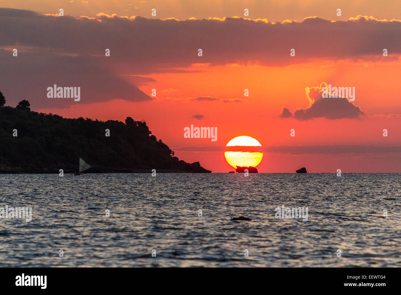 Coucher du soleil indonésien Banque D'Images