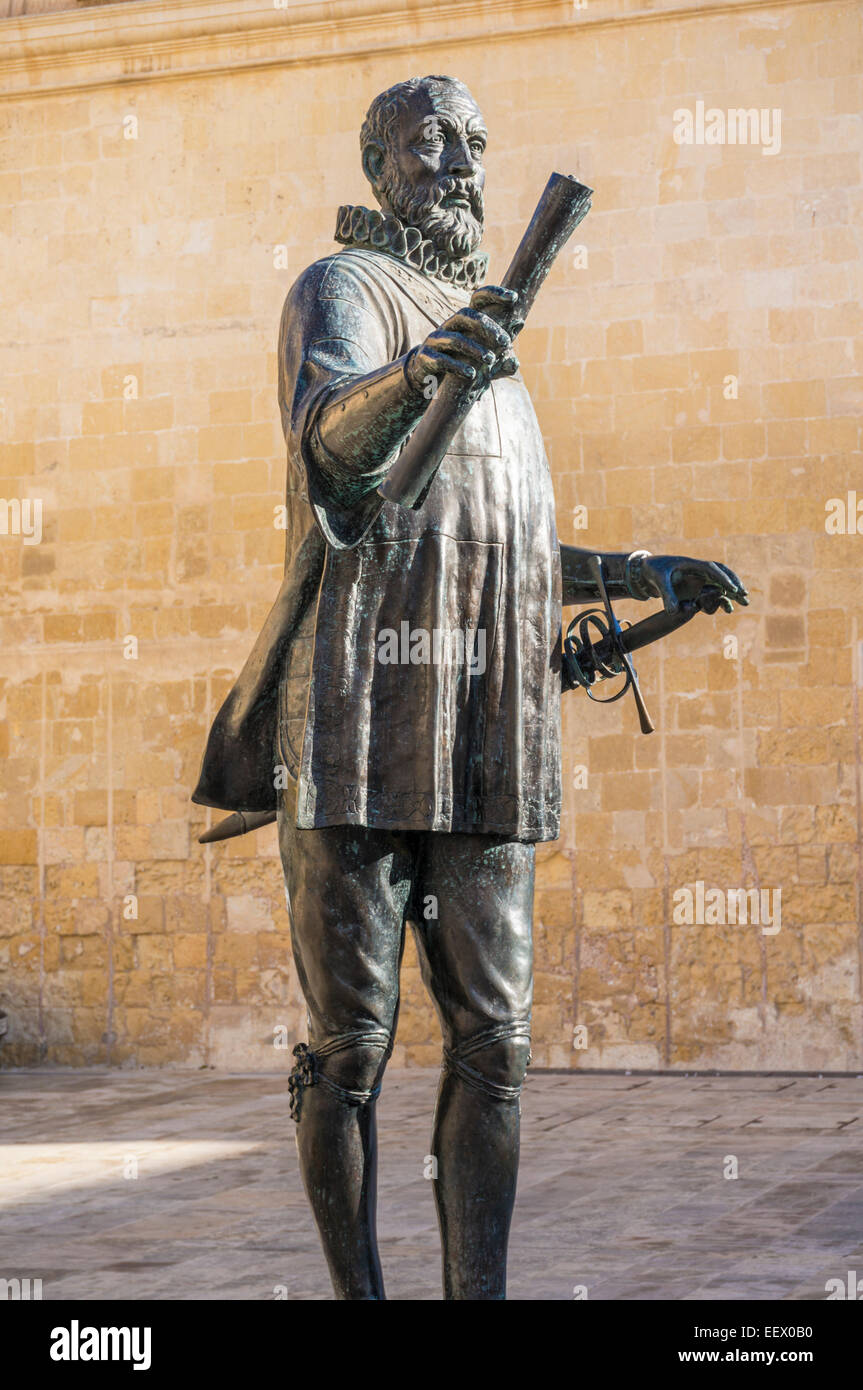 Statue de Jean Parisot de La Valette Valette fondateur de Pjazza Jean De Valette La Valette Malte eu Europe Banque D'Images