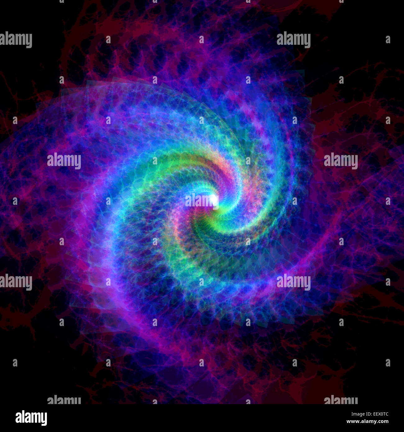 Fond psychédélique de brillantes lumières colorées Banque D'Images