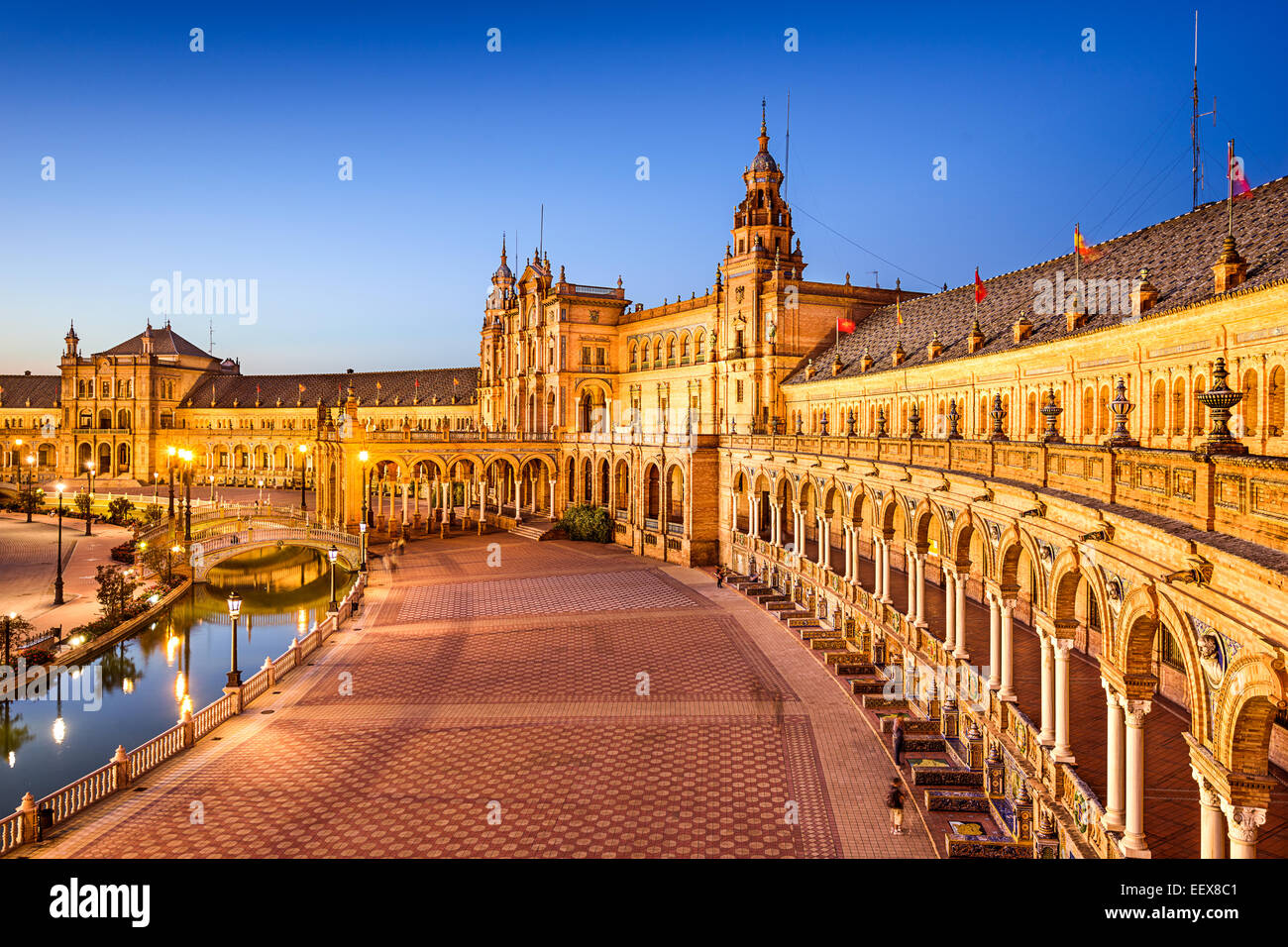 Séville, Espagne à Place d'Espagne (Plaza de España). Banque D'Images