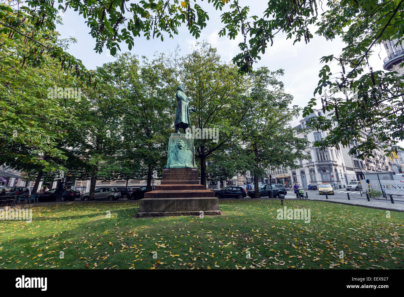 Place de la Liberté, statue de Charles Rogier Banque D'Images
