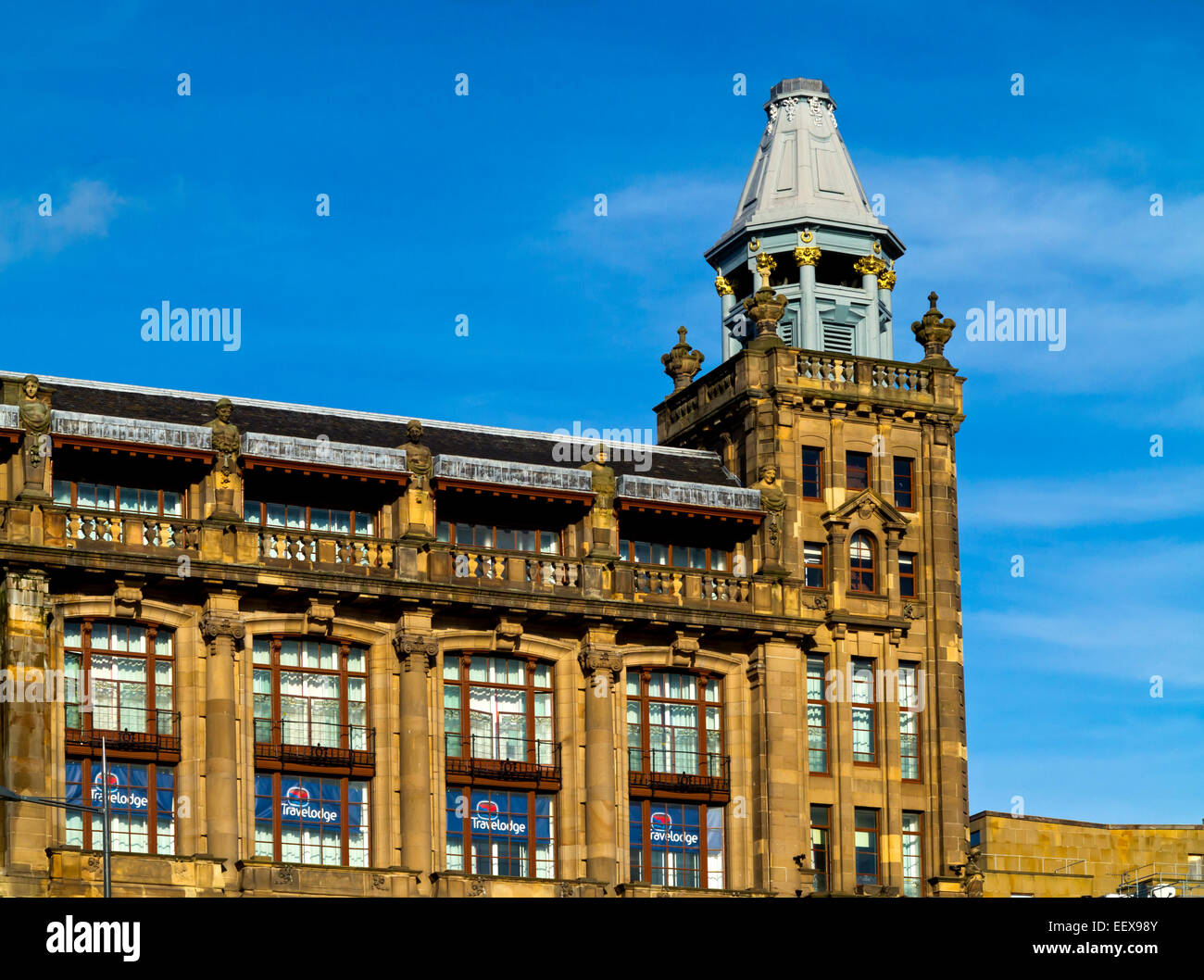 Détail de l'Travelodge Edinburgh Central budget hôtel à Princes Street Scotland UK fait partie d'une chaîne d'hôtels britannique à faible coût Banque D'Images