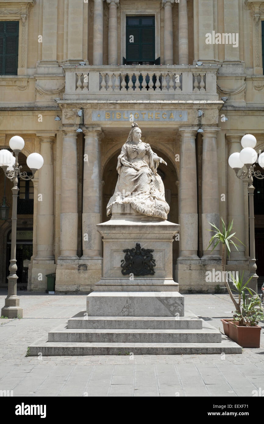 Statue de Queen's Square à La Valette, Malte Banque D'Images