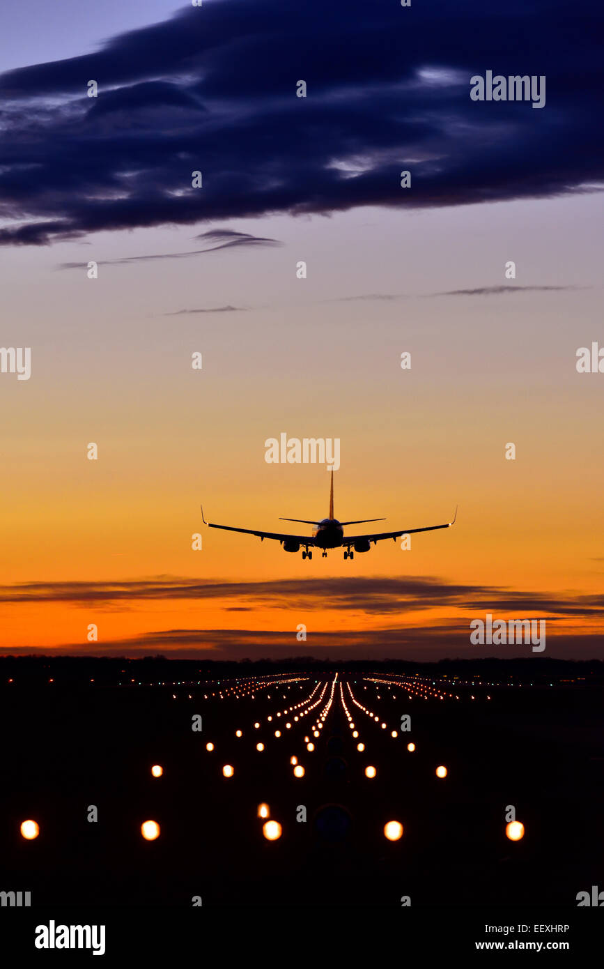 B 737-800, l'aéroport de Munich, MUC, EDDM, Freising, Erding, Munich, Bavaria, Germany, Europe Banque D'Images